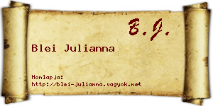 Blei Julianna névjegykártya